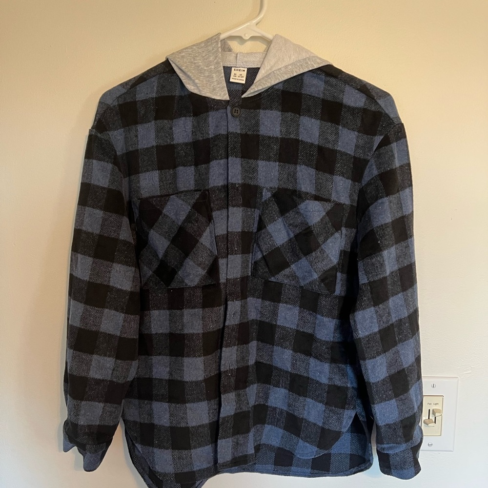 Kids SHEIN flannel hoodie jacket